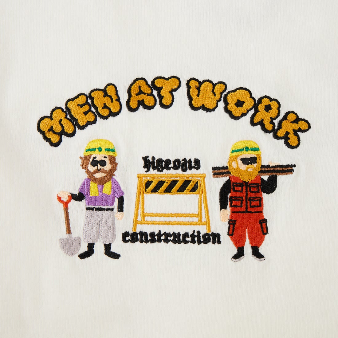 33Degrees [サーティスリーディグリーズ] 髭おじさんサガラ刺繍 半袖Tシャツ [TDR-262-042] C WHITE