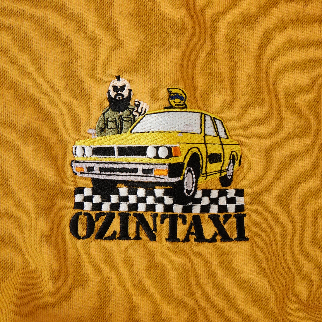 33Degrees [サーティスリーディグリーズ] 髭おじさんサガラ刺繍 半袖Tシャツ [TDR-262-042] G MUSTARD