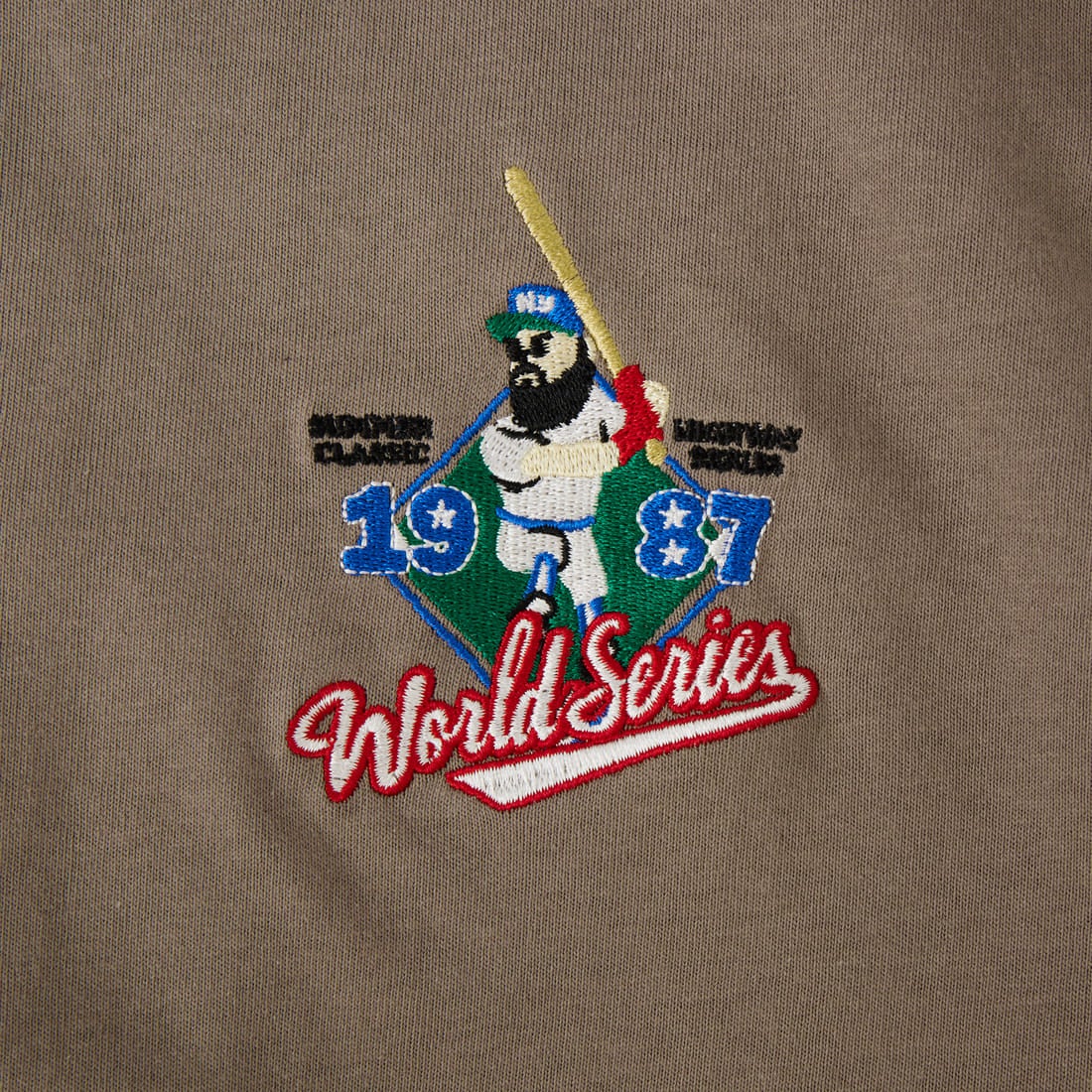 33Degrees [サーティスリーディグリーズ] 髭おじさんサガラ刺繍 半袖Tシャツ [TDR-262-042] D GRYGE