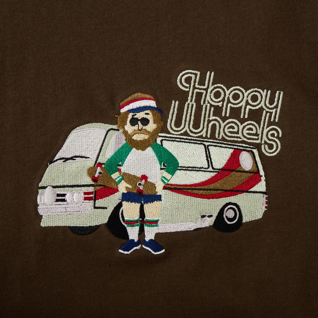 33Degrees [サーティスリーディグリーズ] 髭おじさんサガラ刺繍 半袖Tシャツ [TDR-262-042] I BROWN