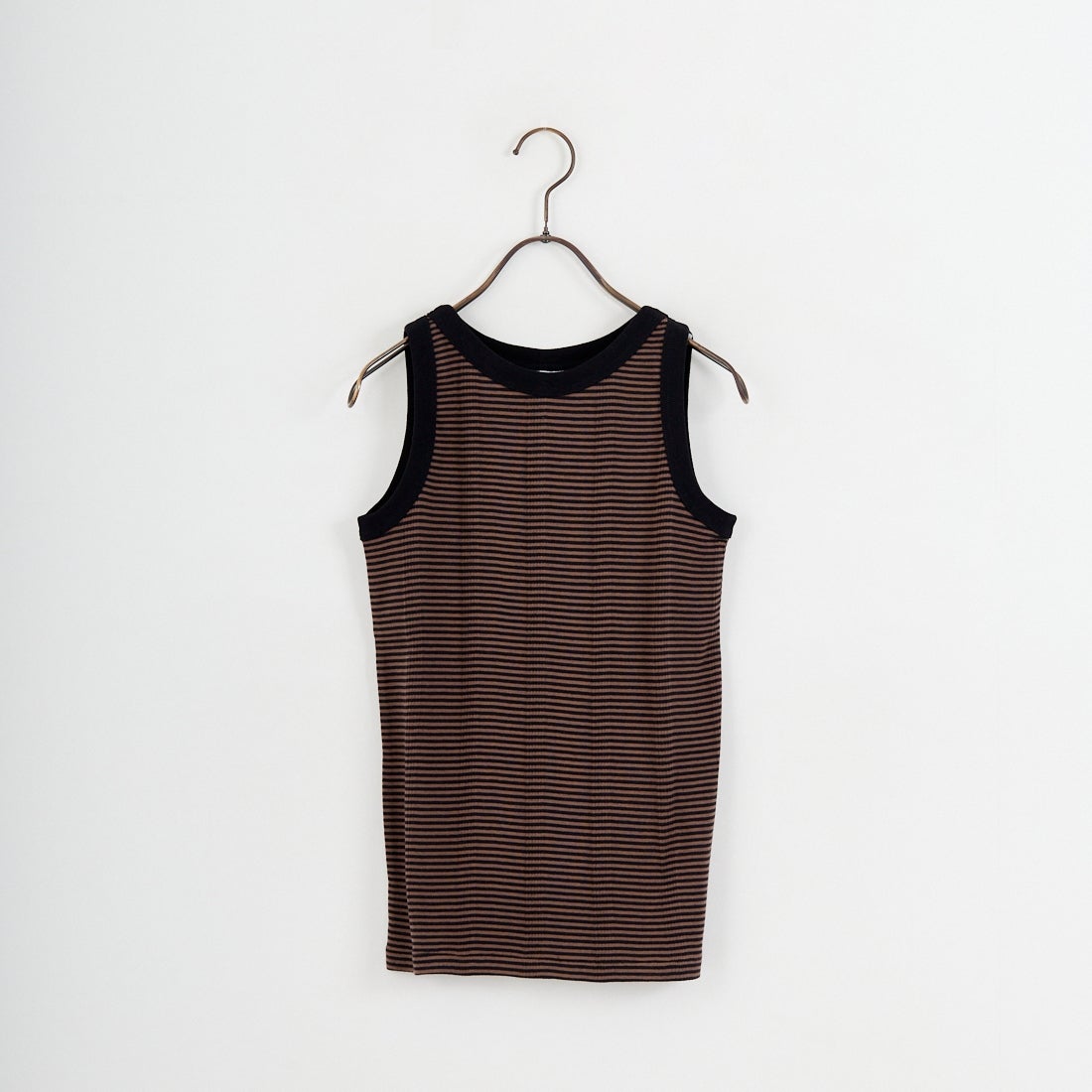 Robert P.Miller [ロバートピーミラー] 別注 配色 パネルリブ 2Pパック ノースリーブTシャツ [RM261-01IN-JF] BRN CARBON