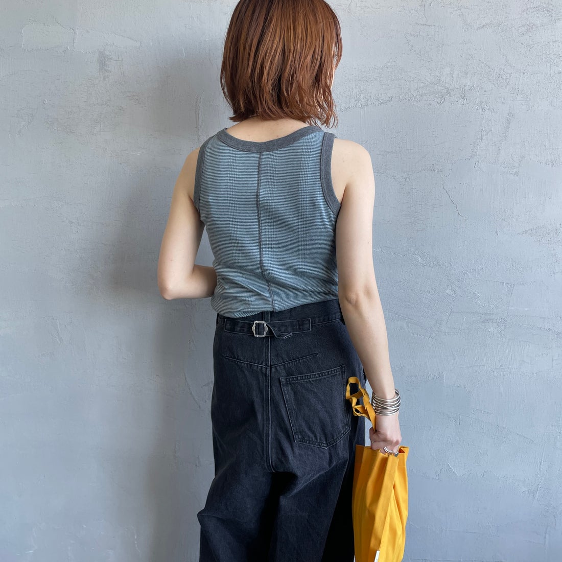 Robert P.Miller [ロバートピーミラー] 別注 配色 パネルリブ 2Pパック ノースリーブTシャツ [RM261-01IN-JF] STONE CLOU