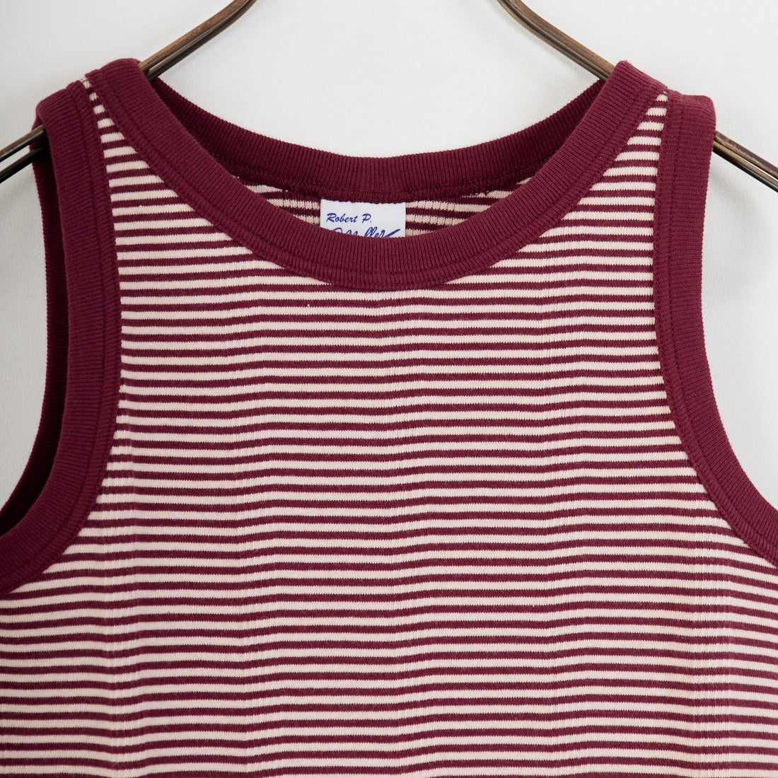 Robert P.Miller [ロバートピーミラー] 別注 配色 パネルリブ 2Pパック ノースリーブTシャツ [RM261-01IN-JF] NVY CLAY