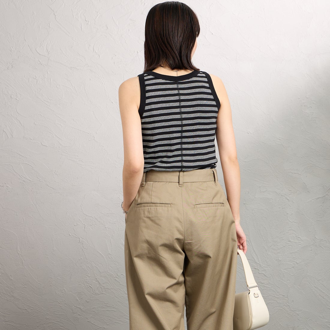 Robert P.Miller [ロバートピーミラー] 別注 配色 パネルリブ 2Pパック ノースリーブTシャツ [RM261-01IN-JF] BRN CARBON