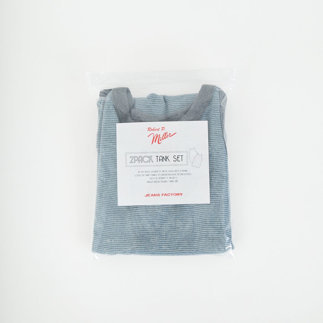 Robert P.Miller [ロバートピーミラー] 別注 配色 パネルリブ 2Pパック ノースリーブTシャツ [RM261-01IN-JF] STONE CLOU