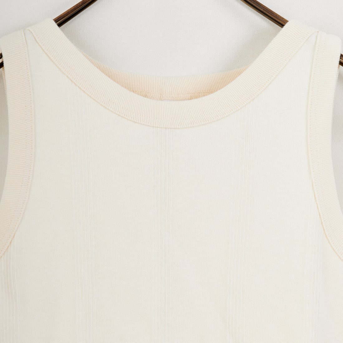 Robert P.Miller [ロバートピーミラー] 別注 配色 パネルリブ 2Pパック ノースリーブTシャツ [RM261-01IN-JF] IVORY BLK