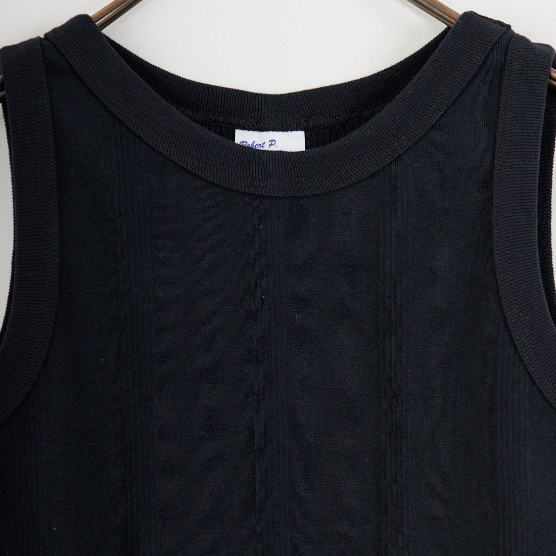 Robert P.Miller [ロバートピーミラー] 別注 配色 パネルリブ 2Pパック ノースリーブTシャツ [RM261-01IN-JF] IVORY BLK