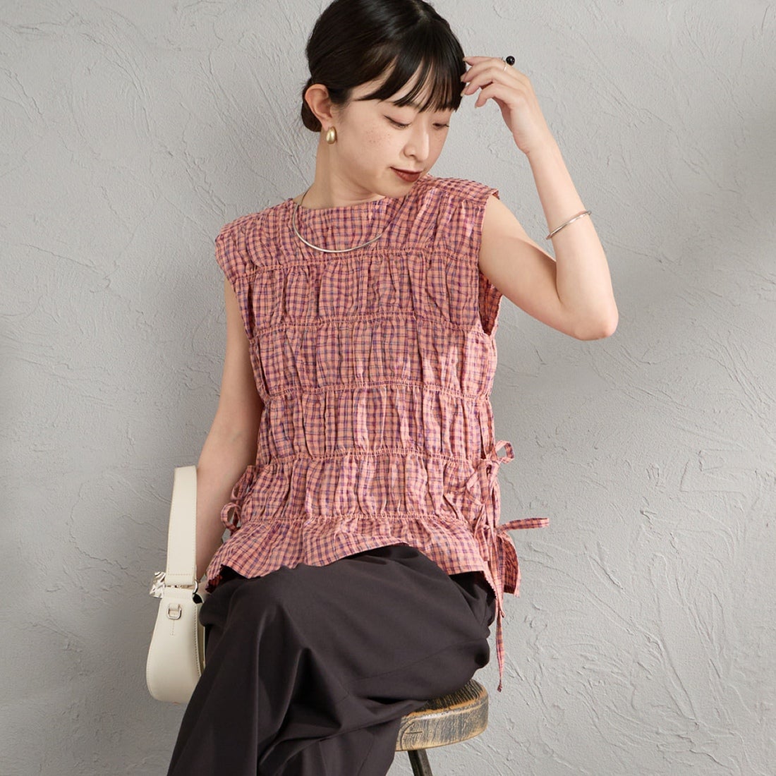 41 PINK&&モデル身長：150cm 着用サイズ：F&&