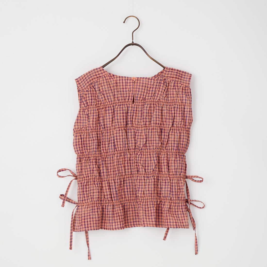 nenom [ネノム] チェックギャザーノースリーブブラウス [NE26322004] 41 PINK