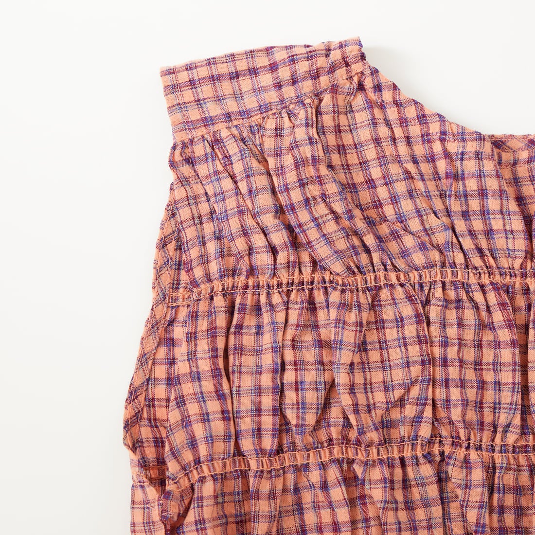 nenom [ネノム] チェックギャザーノースリーブブラウス [NE26322004] 41 PINK