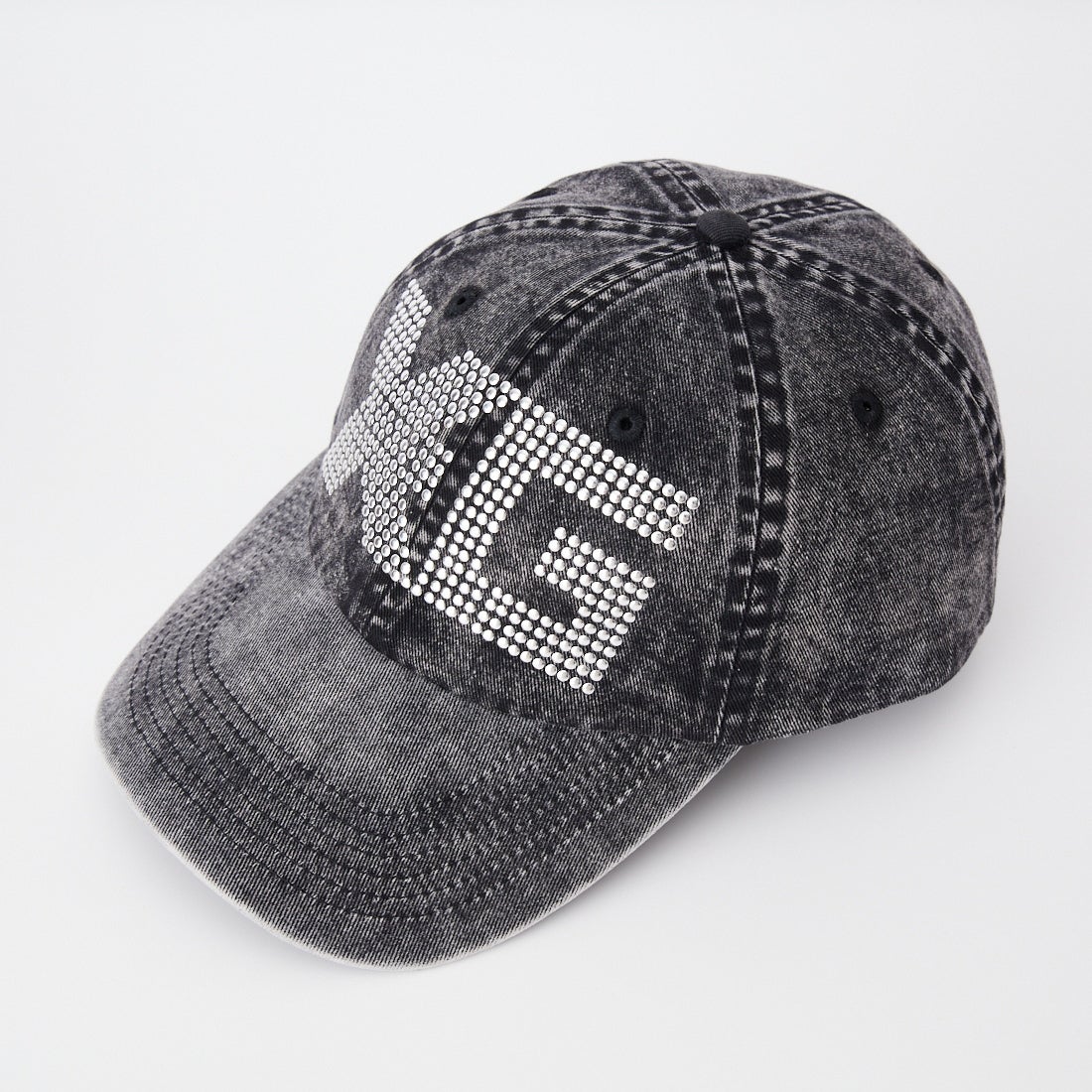 X-girl [エックスガール] ロゴマークスタッズ 6パネルキャップ [105262051002] BLACK