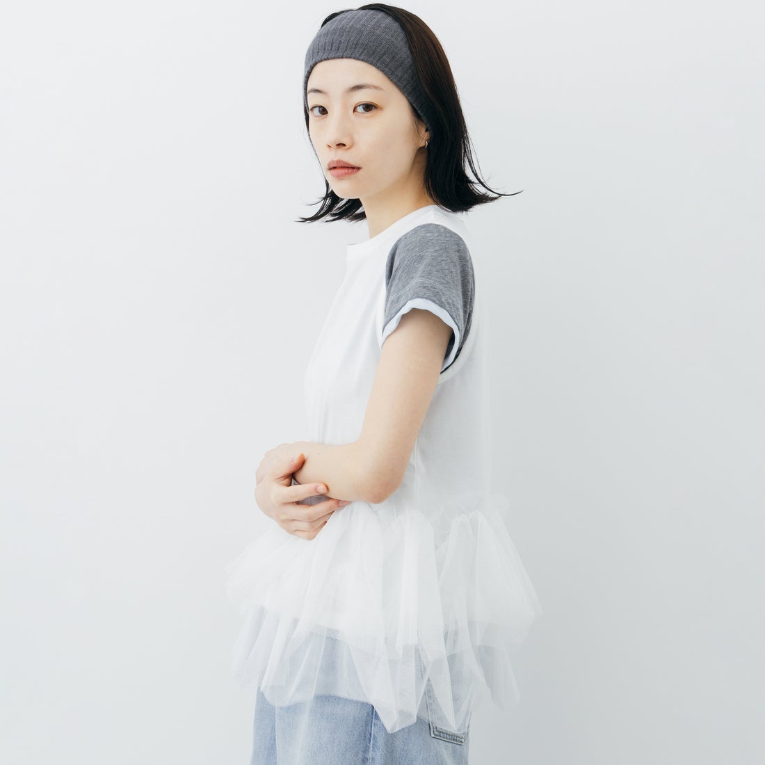 nenom [ネノム] バブルヘム チュールデザインノースリーブTシャツ [NE26612019] 02 OFF