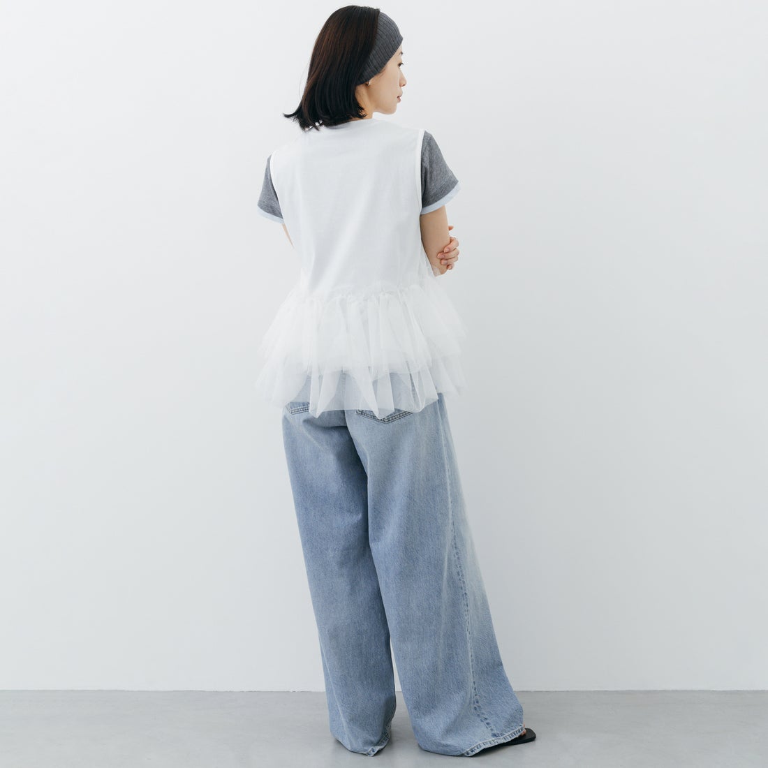 nenom [ネノム] バブルヘム チュールデザインノースリーブTシャツ [NE26612019] 02 OFF