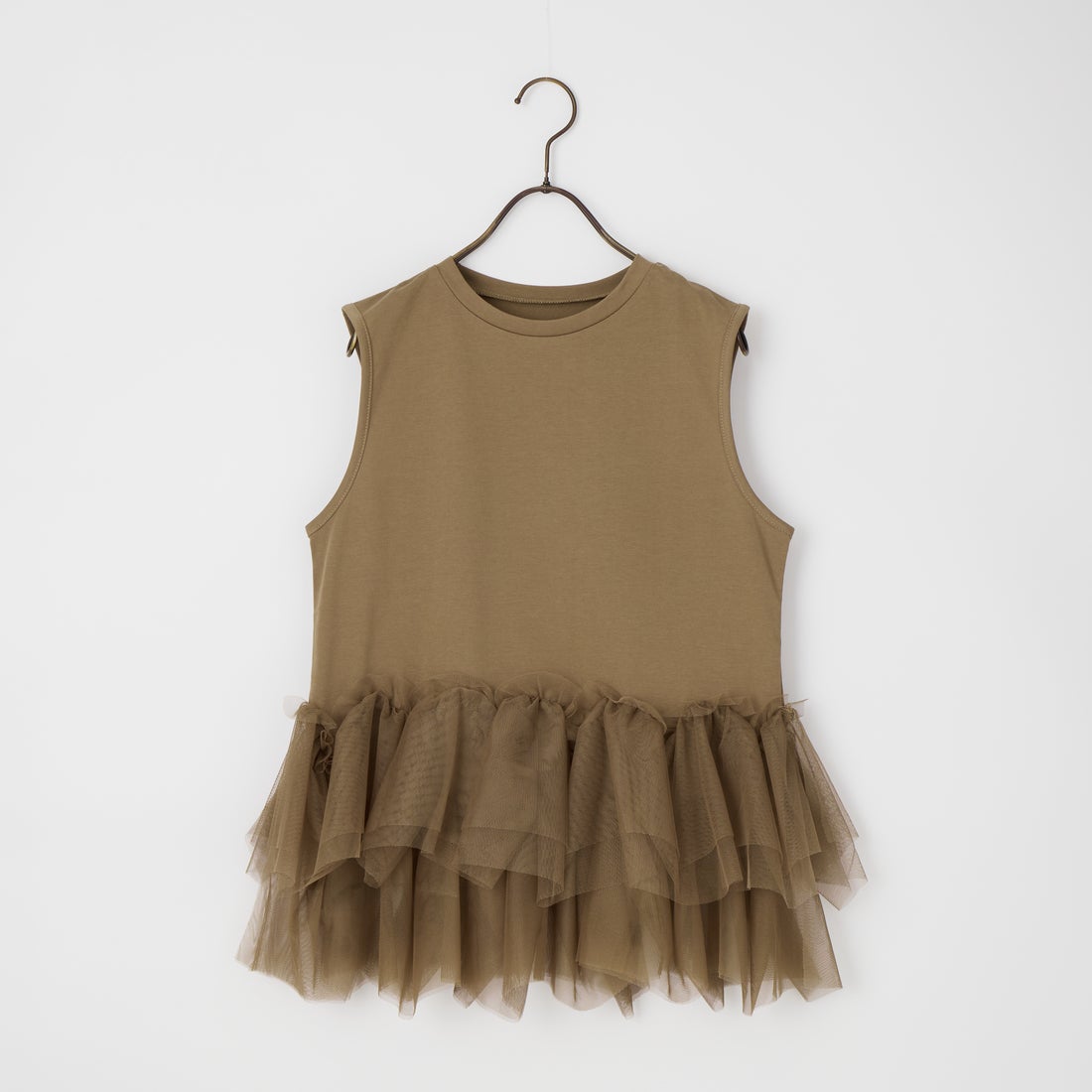 nenom [ネノム] バブルヘム チュールデザインノースリーブTシャツ [NE26612019] 28 BROWN