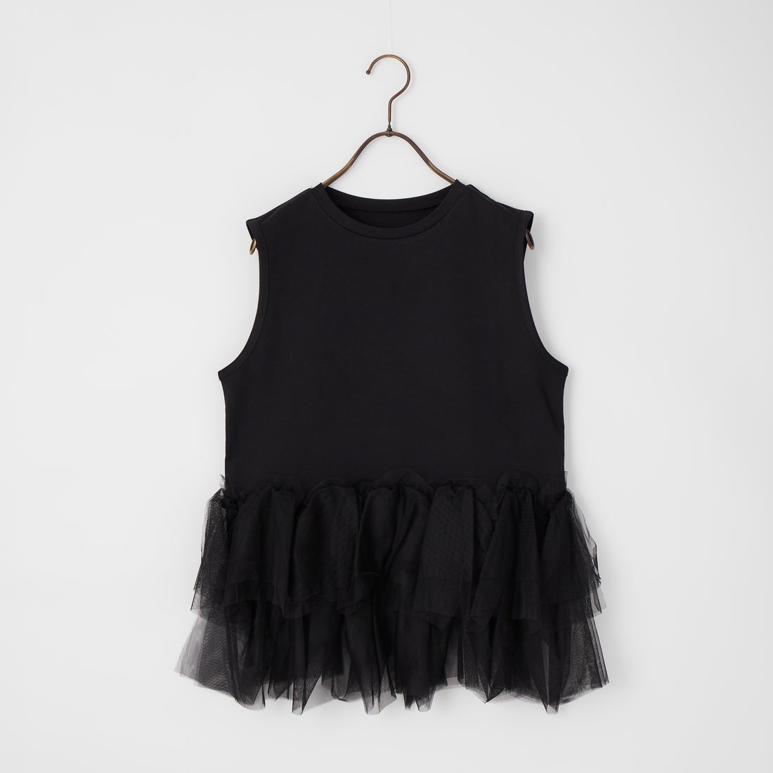 nenom [ネノム] バブルヘム チュールデザインノースリーブTシャツ [NE26612019] 09 BLACK