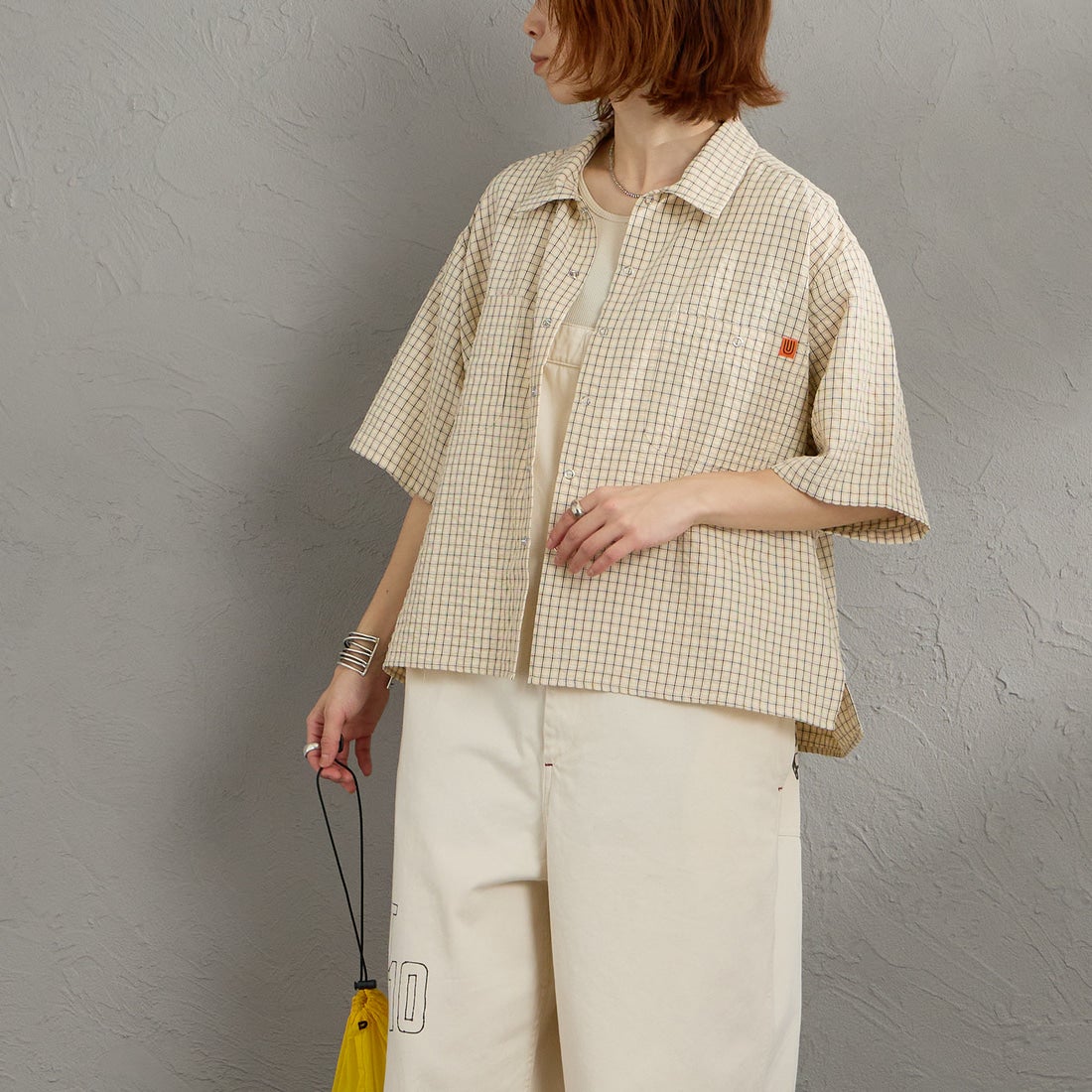 BEIGE CHK&&モデル身長：158cm 着用サイズ：F&&
