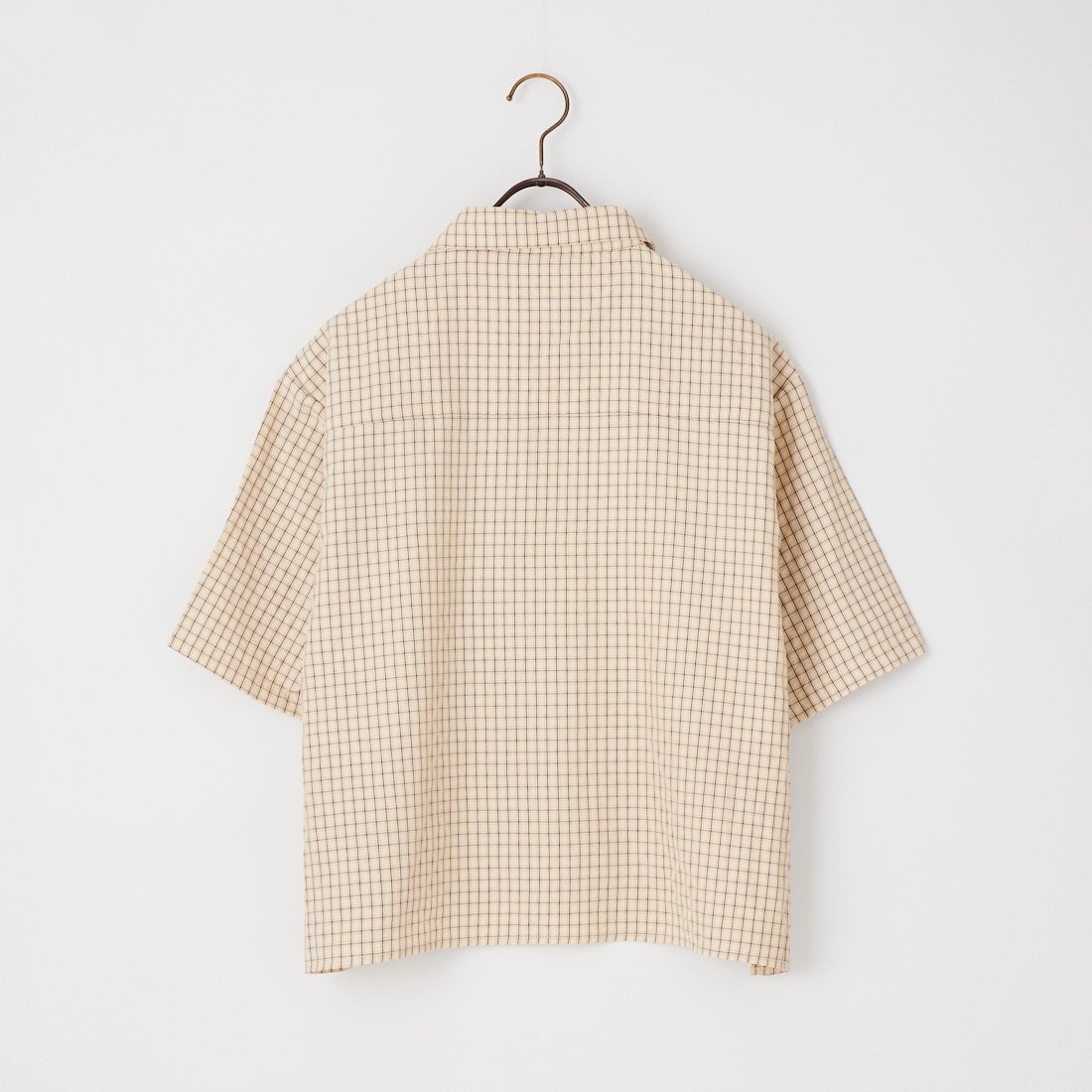 UNIVERSAL OVERALL [ユニバーサルオーバーオール] 別注 ショート丈 ビッグポケットシャツ [U2623157IN-JF] BEIGE CHK