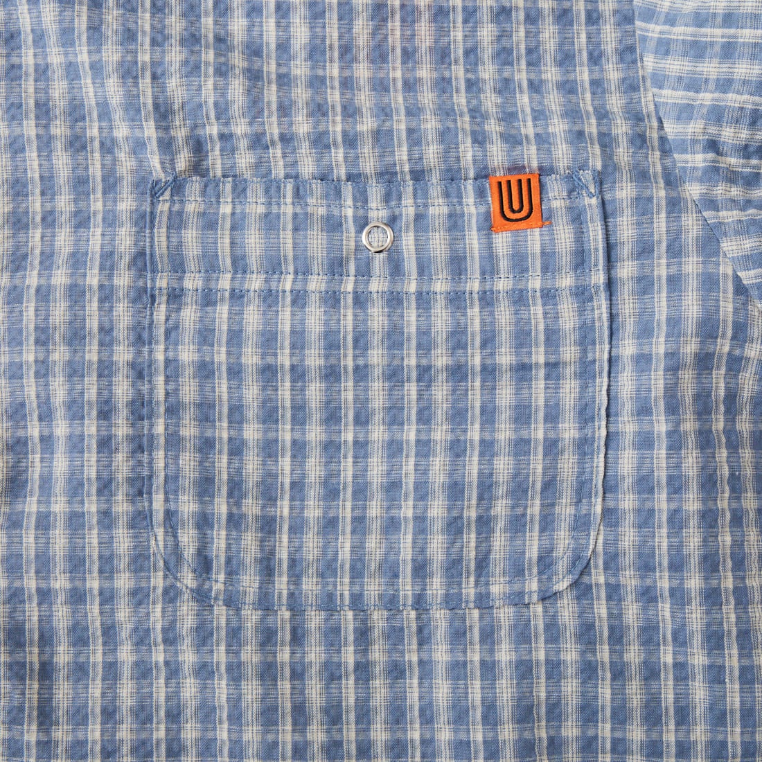 UNIVERSAL OVERALL [ユニバーサルオーバーオール] 別注 ショート丈 ビッグポケットシャツ [U2623157IN-JF] SAX CHK