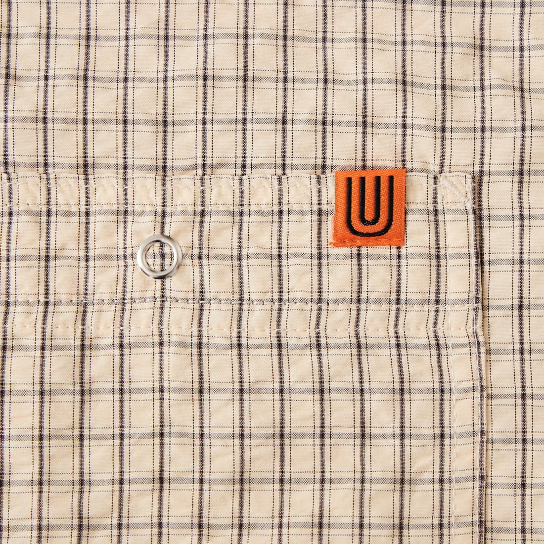 UNIVERSAL OVERALL [ユニバーサルオーバーオール] 別注 ショート丈 ビッグポケットシャツ [U2623157IN-JF] BEIGE CHK