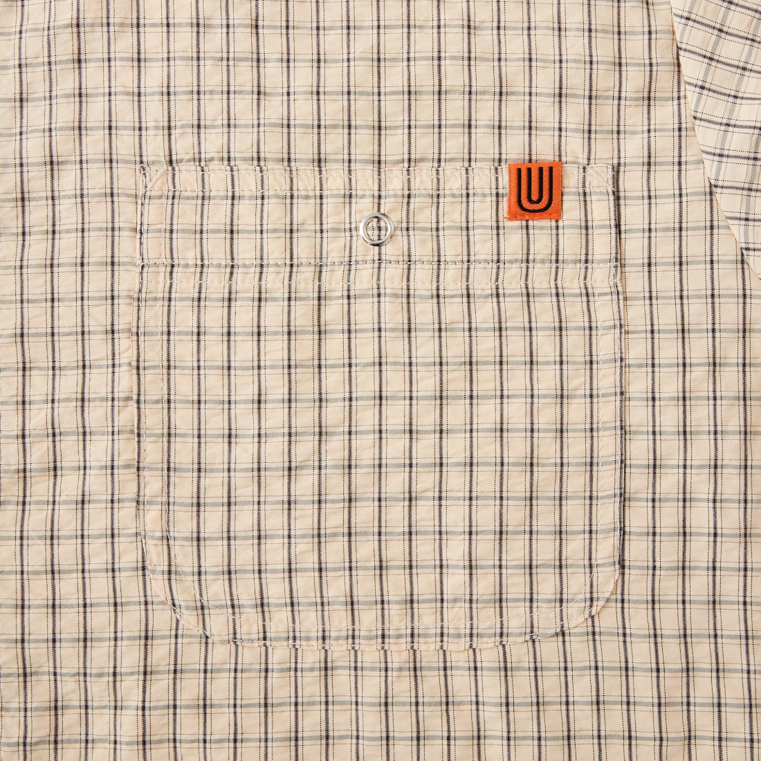 UNIVERSAL OVERALL [ユニバーサルオーバーオール] 別注 ショート丈 ビッグポケットシャツ [U2623157IN-JF] BEIGE CHK