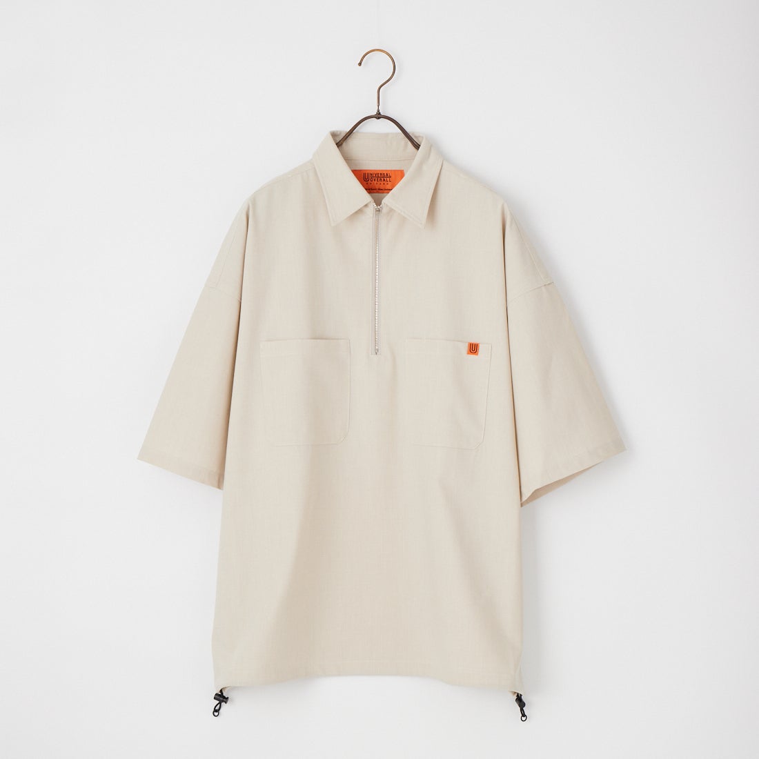 UNIVERSAL OVERALL [ユニバーサルオーバーオール] 別注 ハーフジップシャツ [U2611120IN-JF] BEIGE