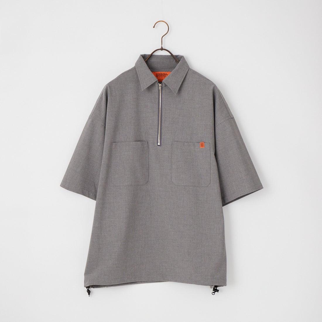UNIVERSAL OVERALL [ユニバーサルオーバーオール] 別注 ハーフジップシャツ [U2611120IN-JF] LT.GRAY