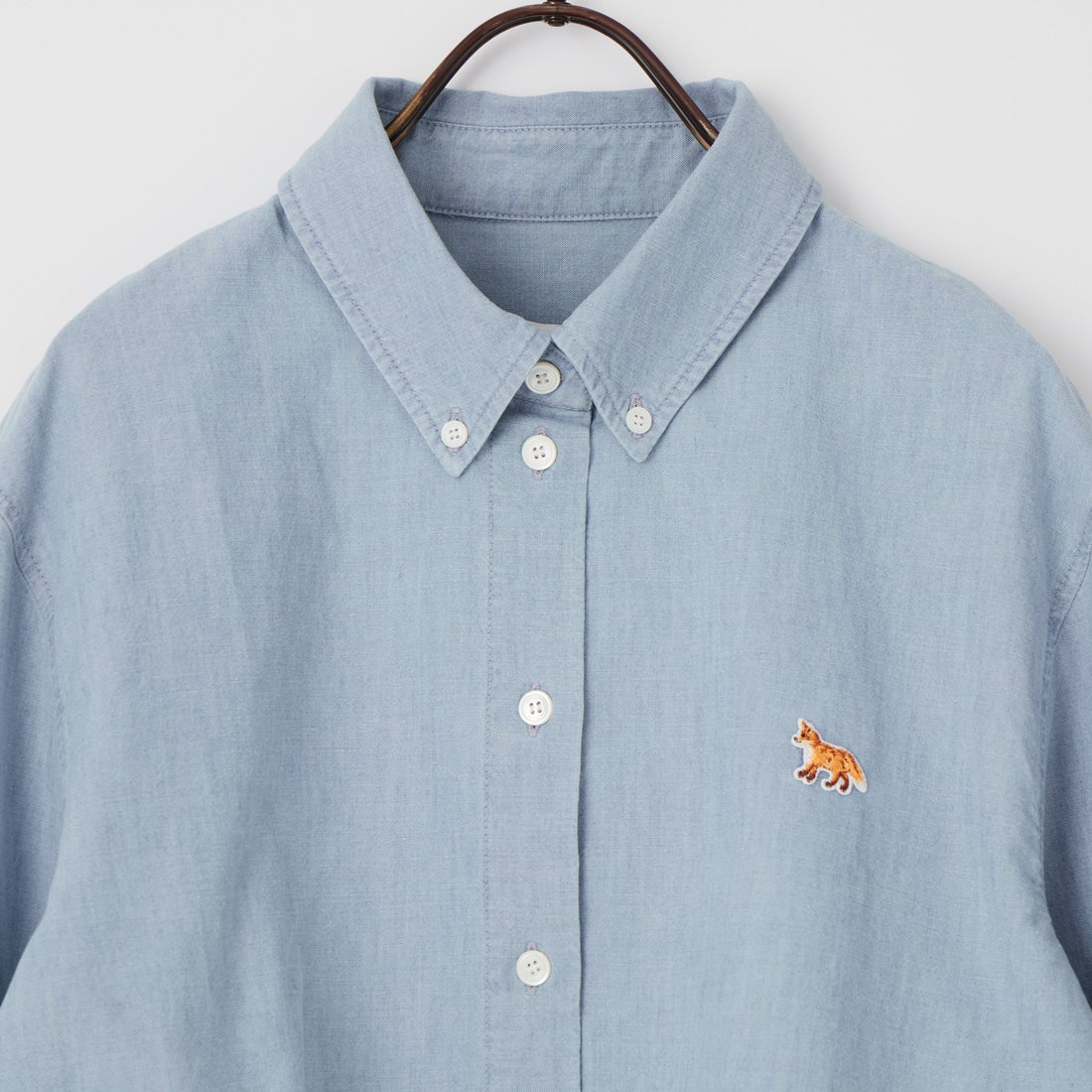 MAISON KITSUNE [メゾン キツネ] ベイビー フォックス クロップド シャツ [QW00402WC5006] 0434 PURE