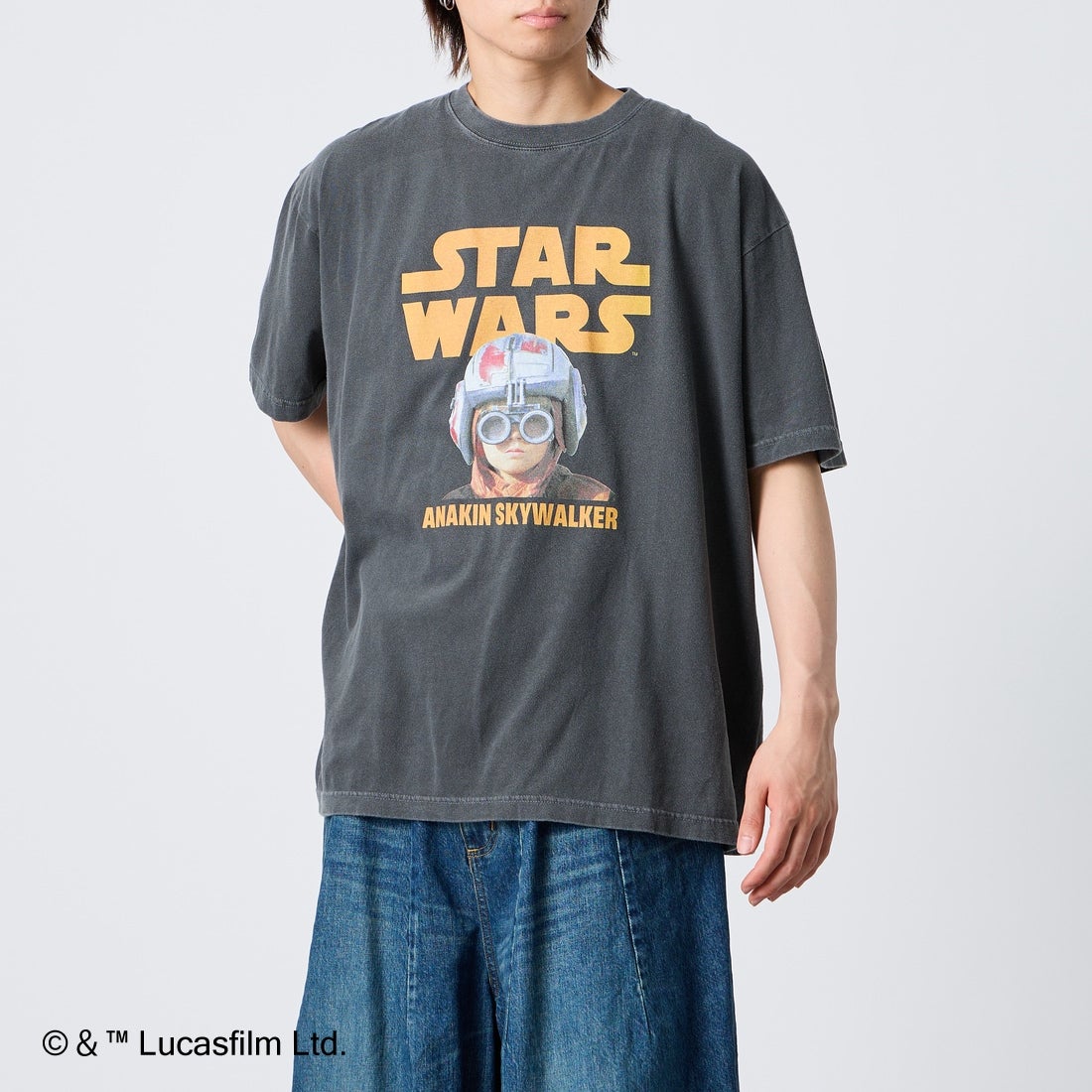 GOOD ROCK SPEED [グッドロックスピード] 別注 / STAR WARS / プリントTシャツ [INTN-072-JF] CHARCOAL &&モデル身長：177cm 着用サイズ：XL&&