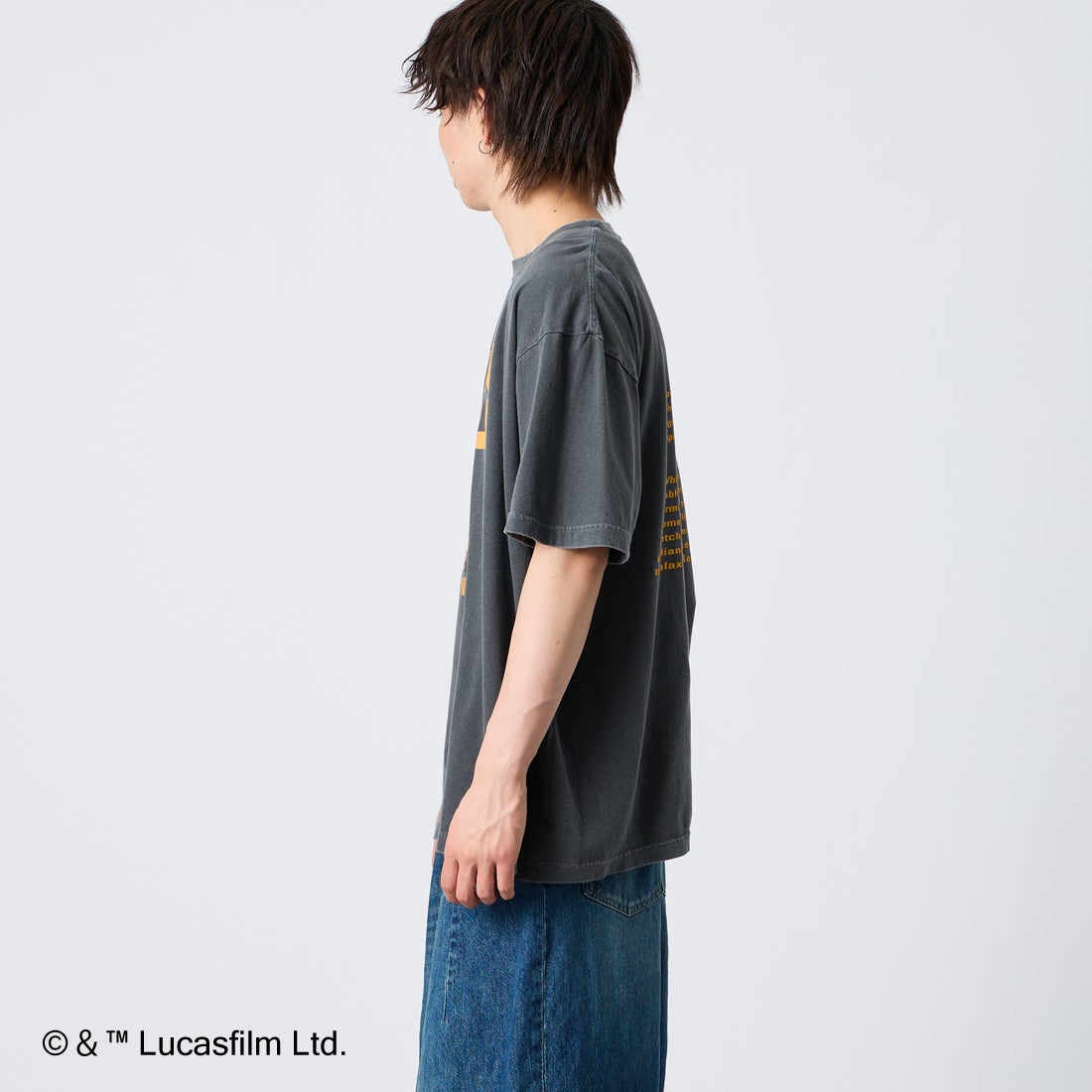 GOOD ROCK SPEED [グッドロックスピード] 別注 / STAR WARS / プリントTシャツ [INTN-072-JF] CHARCOAL &&モデル身長：177cm 着用サイズ：XL&&