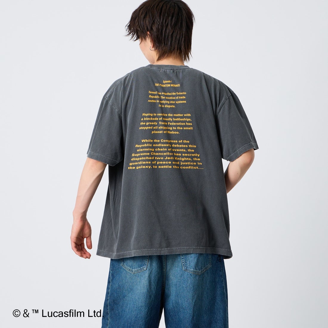 GOOD ROCK SPEED [グッドロックスピード] 別注 / STAR WARS / プリントTシャツ [INTN-072-JF] CHARCOAL &&モデル身長：177cm 着用サイズ：XL&&