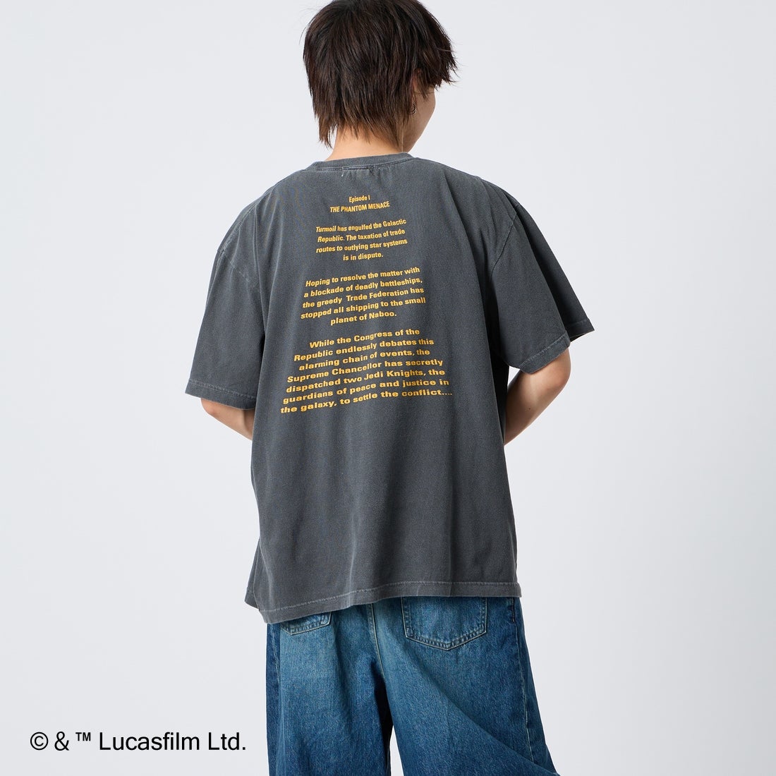 GOOD ROCK SPEED [グッドロックスピード] 別注 / STAR WARS / プリントTシャツ [INTN-072-JF] CHARCOAL &&モデル身長：177cm 着用サイズ：XL&&