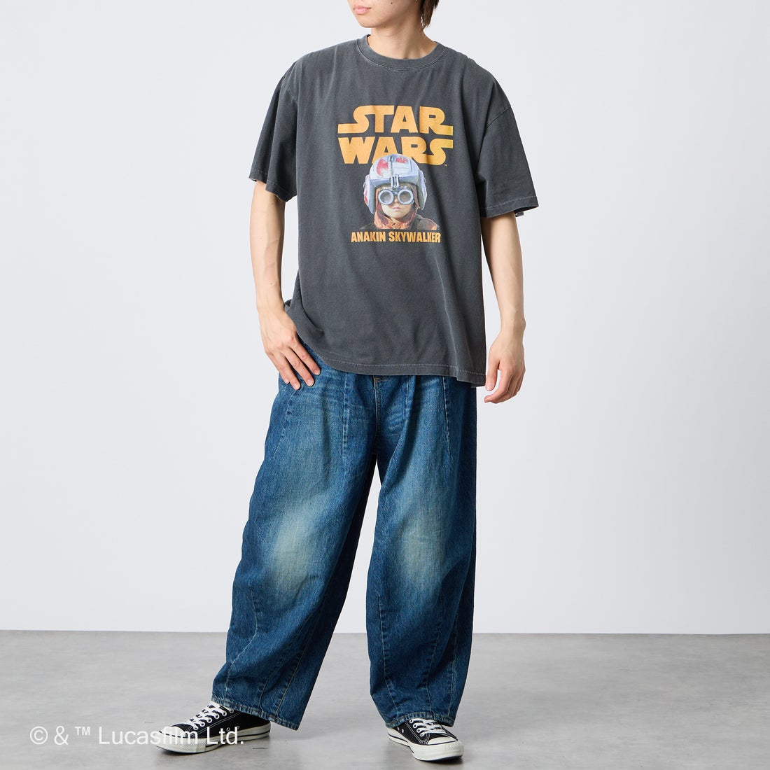 GOOD ROCK SPEED [グッドロックスピード] 別注 / STAR WARS / プリントTシャツ [INTN-072-JF] CHARCOAL &&モデル身長：177cm 着用サイズ：XL&&