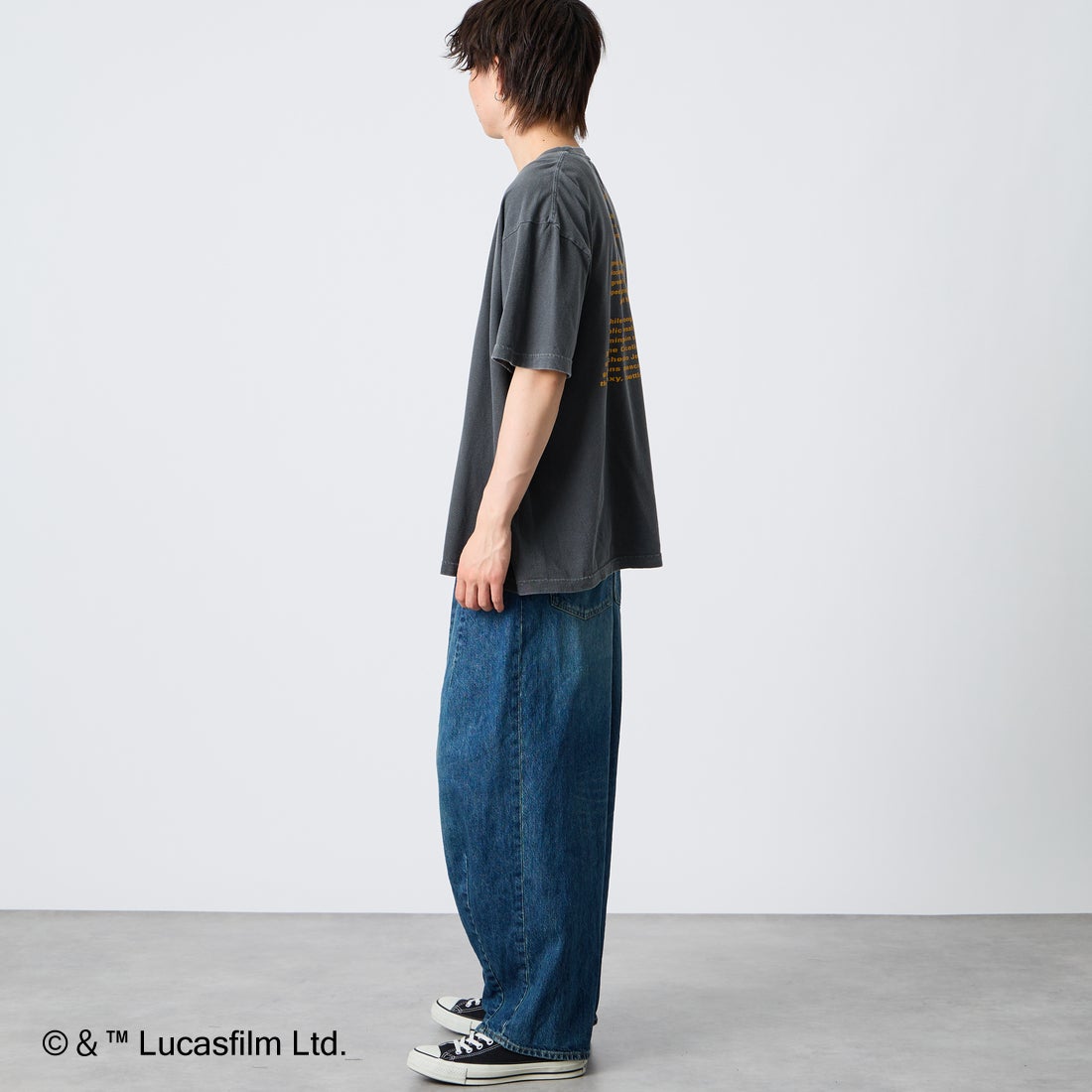 GOOD ROCK SPEED [グッドロックスピード] 別注 / STAR WARS / プリントTシャツ [INTN-072-JF] CHARCOAL &&モデル身長：177cm 着用サイズ：XL&&