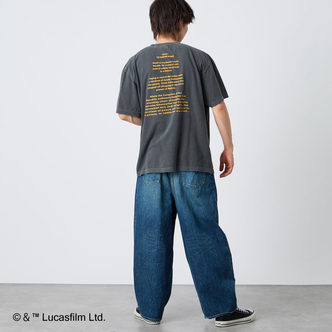 GOOD ROCK SPEED [グッドロックスピード] 別注 / STAR WARS / プリントTシャツ [INTN-072-JF] CHARCOAL &&モデル身長：177cm 着用サイズ：XL&&