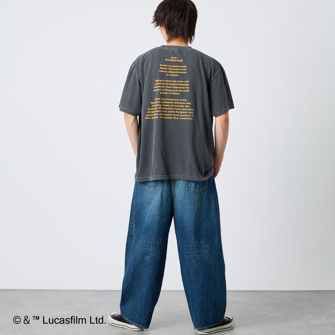 GOOD ROCK SPEED [グッドロックスピード] 別注 / STAR WARS / プリントTシャツ [INTN-072-JF] CHARCOAL &&モデル身長：177cm 着用サイズ：XL&&