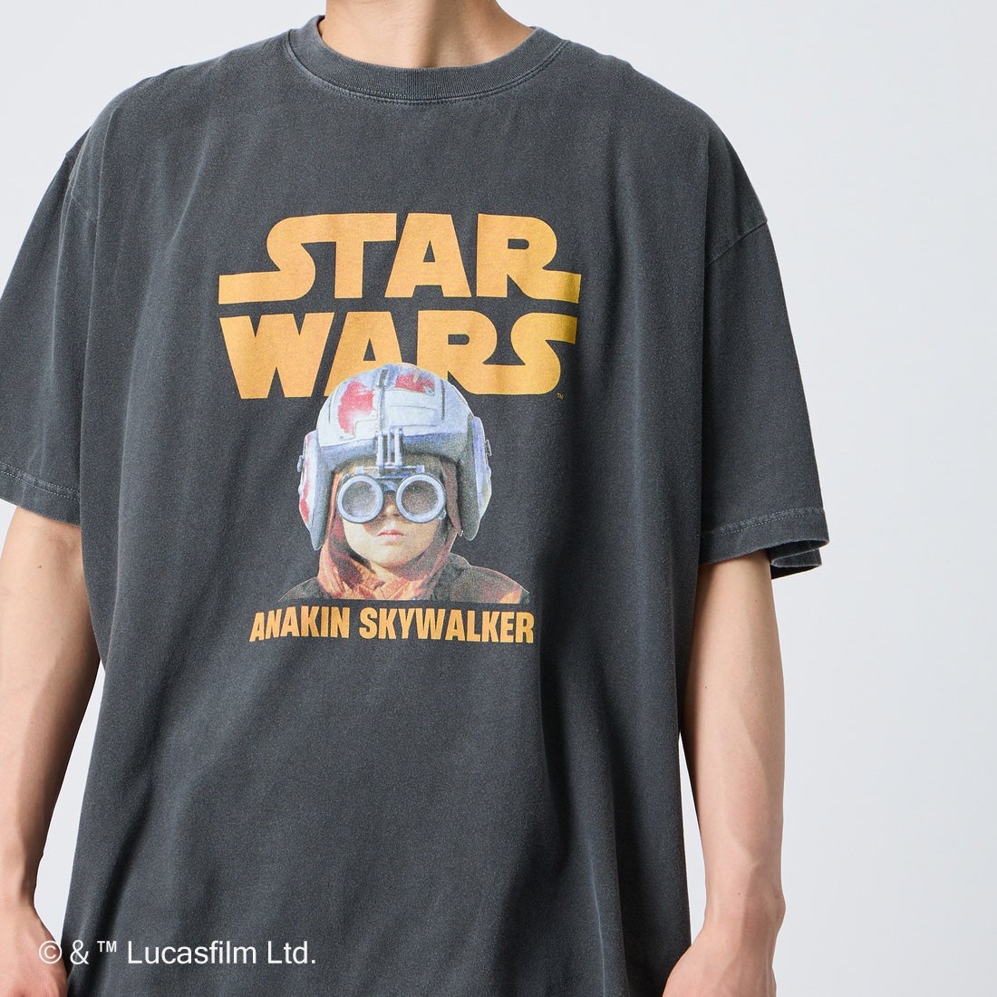 GOOD ROCK SPEED [グッドロックスピード] 別注 / STAR WARS / プリントTシャツ [INTN-072-JF] CHARCOAL &&モデル身長：177cm 着用サイズ：XL&&