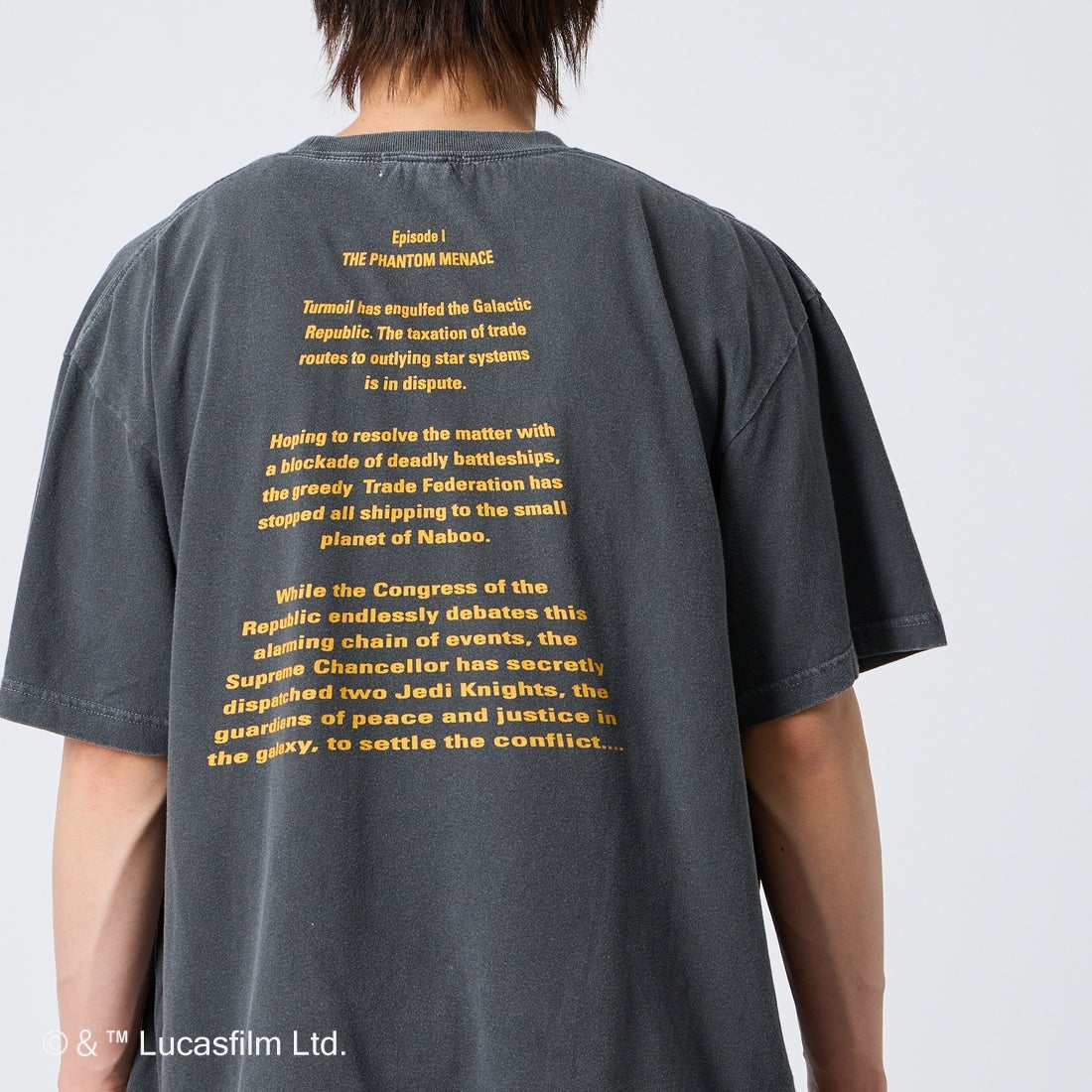 GOOD ROCK SPEED [グッドロックスピード] 別注 / STAR WARS / プリントTシャツ [INTN-072-JF] CHARCOAL &&モデル身長：177cm 着用サイズ：XL&&