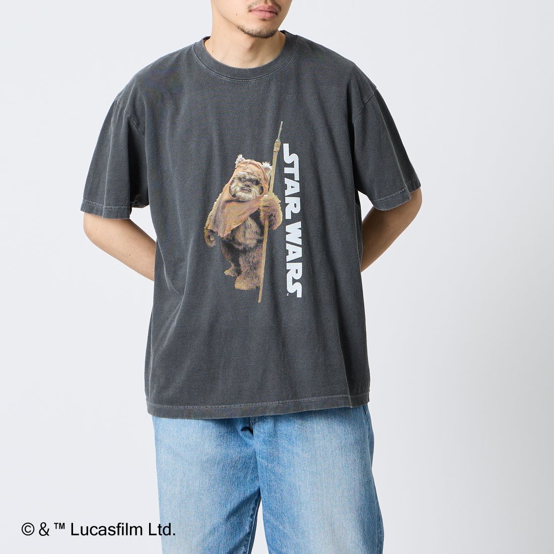 GOOD ROCK SPEED [グッドロックスピード] 別注 / STAR WARS / プリントTシャツ [INTN-073-JF] CHARCOAL &&モデル身長：168cm 着用サイズ：L&&