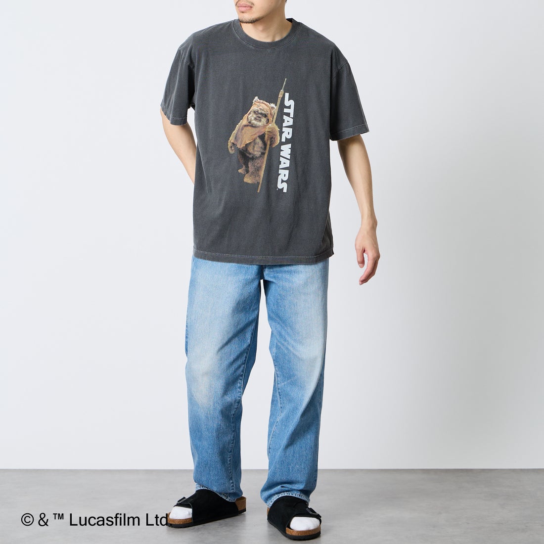 GOOD ROCK SPEED [グッドロックスピード] 別注 / STAR WARS / プリントTシャツ [INTN-073-JF] CHARCOAL &&モデル身長：168cm 着用サイズ：L&&