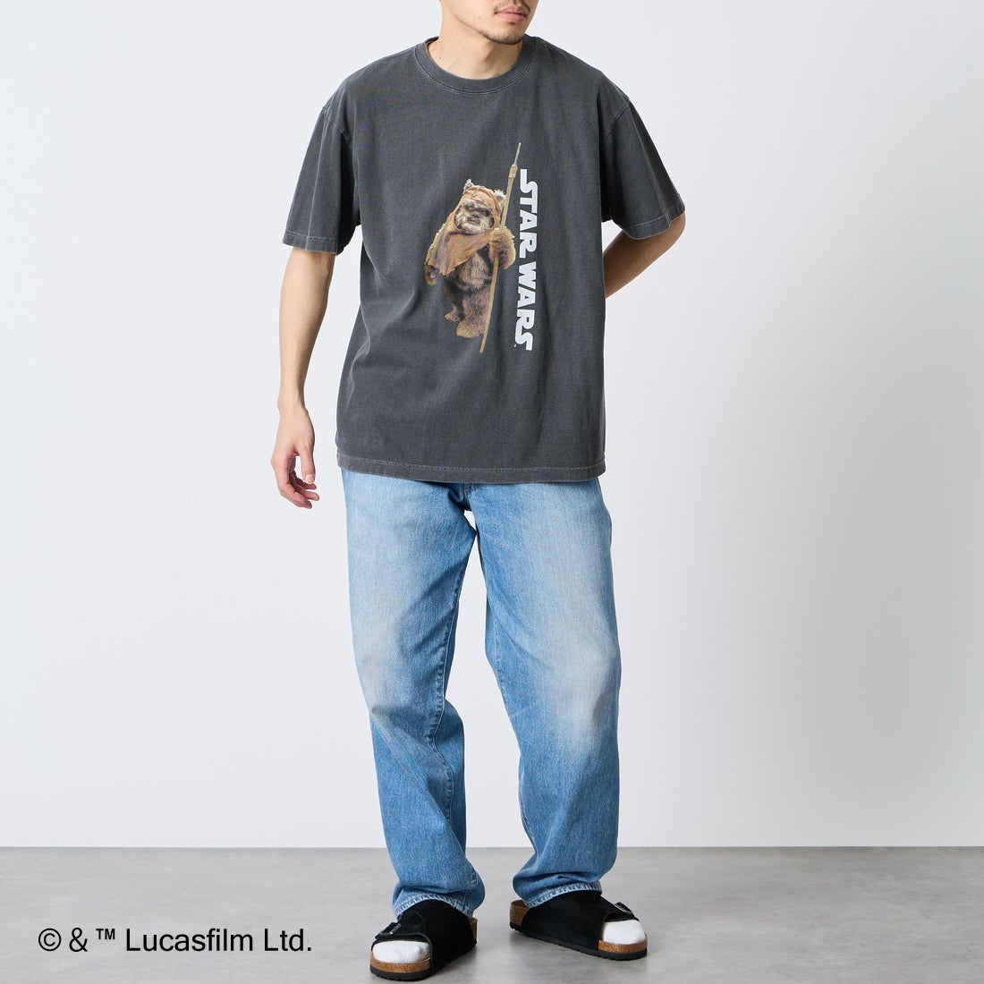 GOOD ROCK SPEED [グッドロックスピード] 別注 / STAR WARS / プリントTシャツ [INTN-073-JF] CHARCOAL &&モデル身長：168cm 着用サイズ：L&&