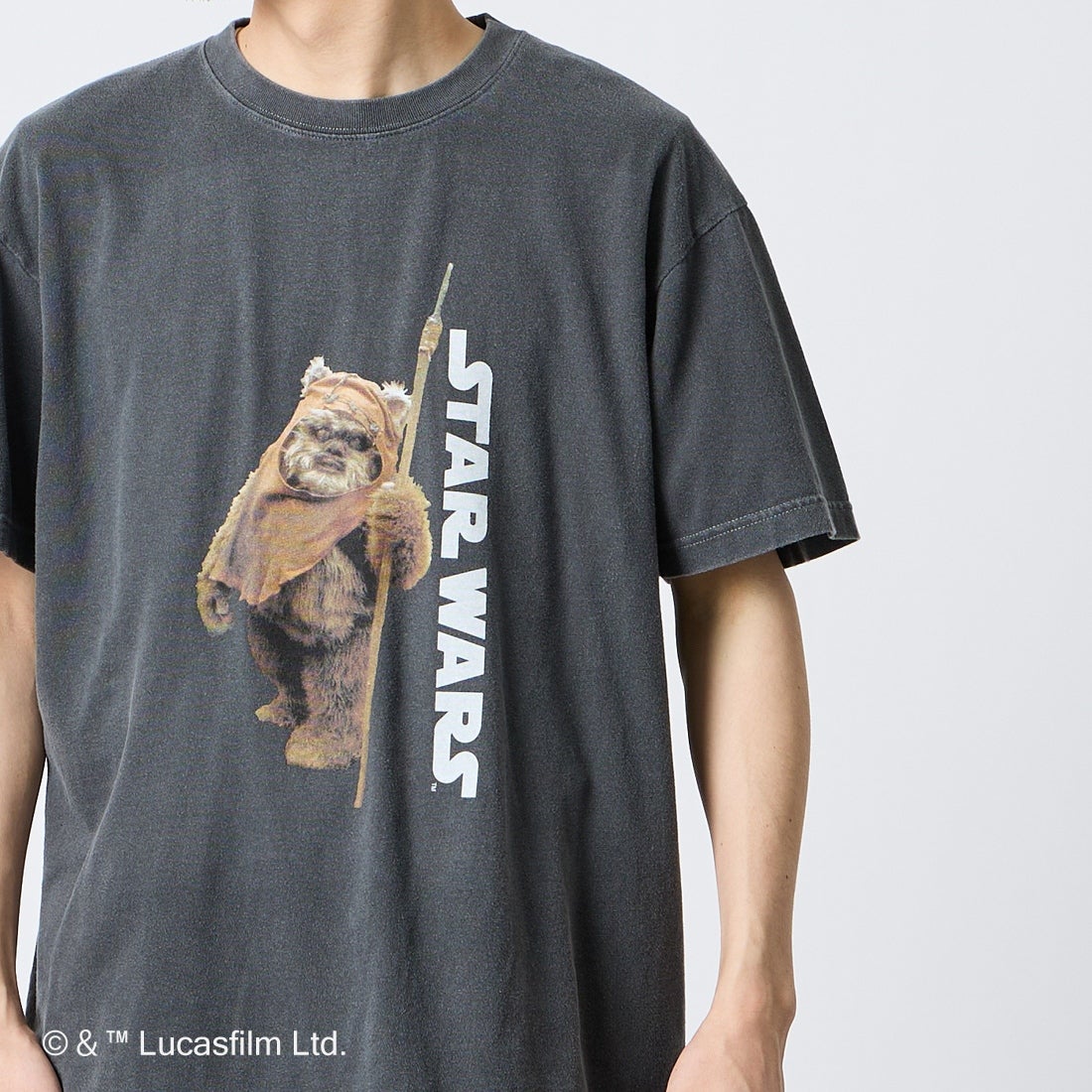 GOOD ROCK SPEED [グッドロックスピード] 別注 / STAR WARS / プリントTシャツ [INTN-073-JF] CHARCOAL &&モデル身長：168cm 着用サイズ：L&&