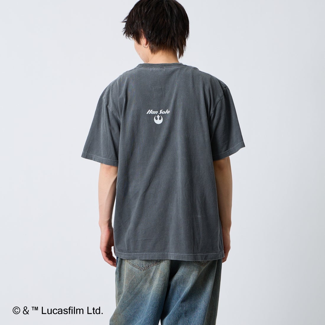 GOOD ROCK SPEED [グッドロックスピード] 別注 / STAR WARS / プリントTシャツ [INTN-075-JF] CHARCOAL &&モデル身長：177cm 着用サイズ：XL&&