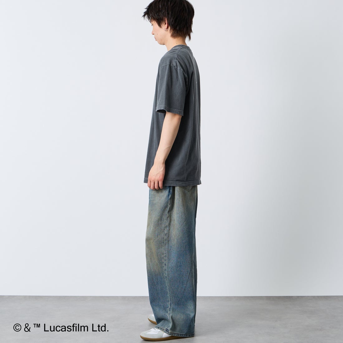 GOOD ROCK SPEED [グッドロックスピード] 別注 / STAR WARS / プリントTシャツ [INTN-075-JF] CHARCOAL &&モデル身長：177cm 着用サイズ：XL&&