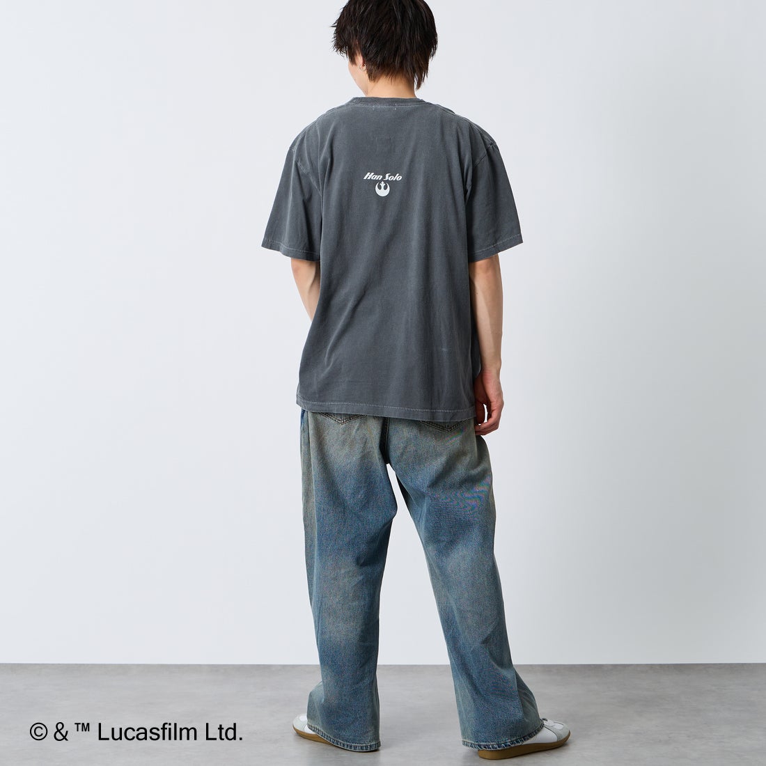 GOOD ROCK SPEED [グッドロックスピード] 別注 / STAR WARS / プリントTシャツ [INTN-075-JF] CHARCOAL &&モデル身長：177cm 着用サイズ：XL&&