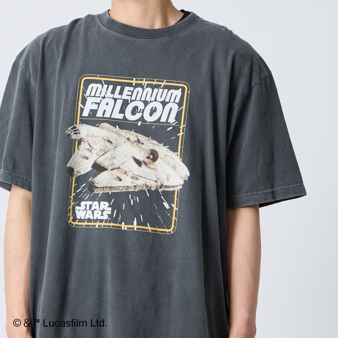 GOOD ROCK SPEED [グッドロックスピード] 別注 / STAR WARS / プリントTシャツ [INTN-075-JF] CHARCOAL &&モデル身長：177cm 着用サイズ：XL&&