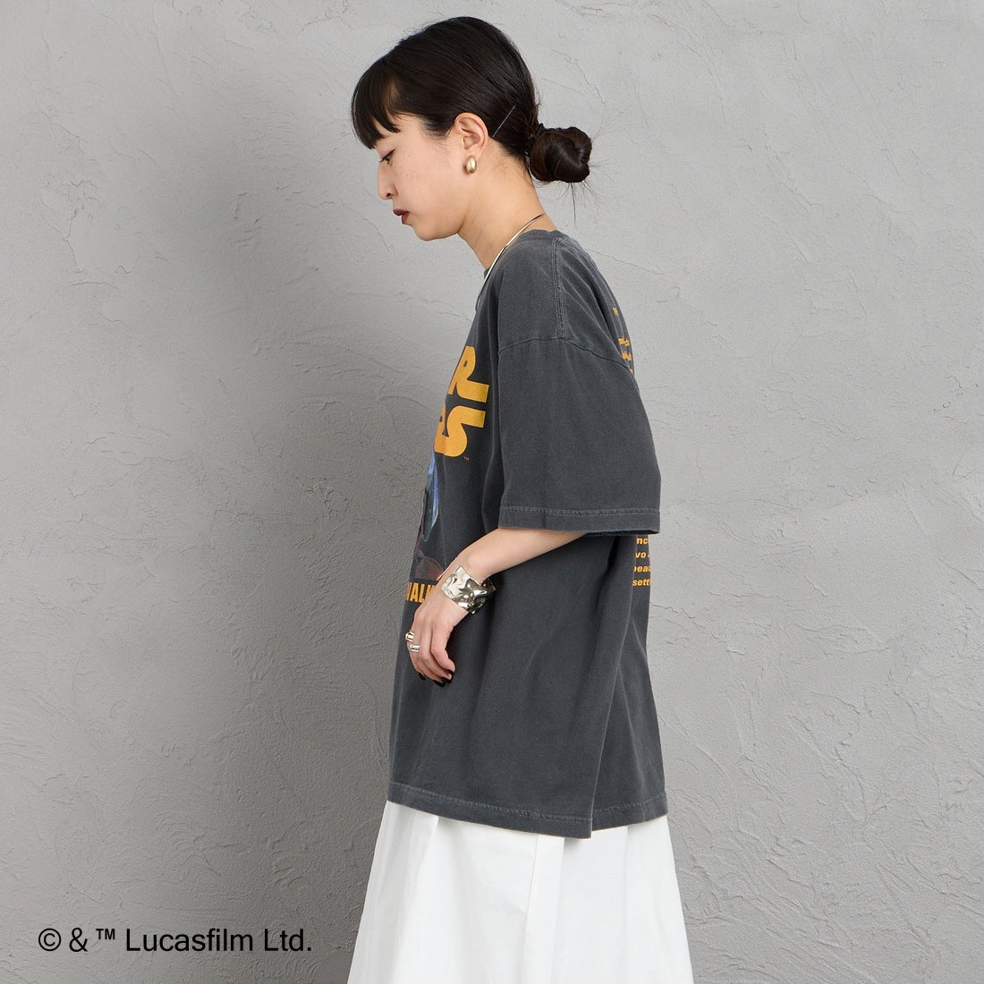 GOOD ROCK SPEED [グッドロックスピード] 別注 / STAR WARS / プリントTシャツ [INTN-072-JF] CHARCOAL &&モデル身長：150cm 着用サイズ：M&&