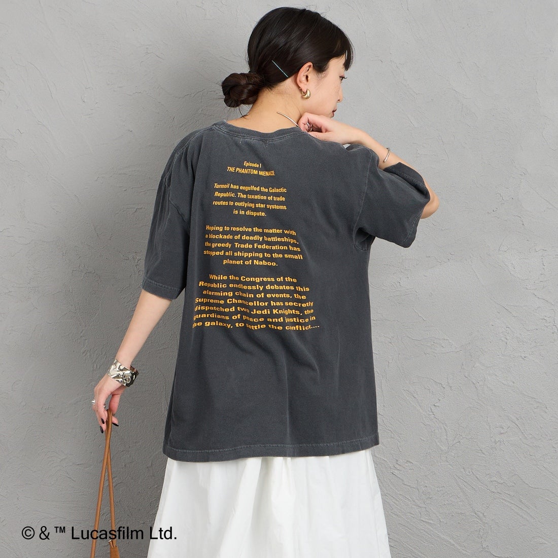 GOOD ROCK SPEED [グッドロックスピード] 別注 / STAR WARS / プリントTシャツ [INTN-072-JF] CHARCOAL &&モデル身長：150cm 着用サイズ：M&&