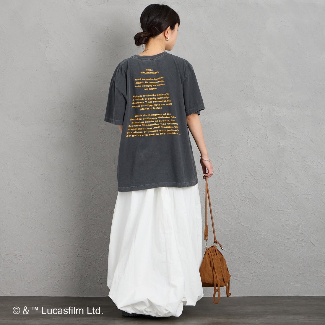 GOOD ROCK SPEED [グッドロックスピード] 別注 / STAR WARS / プリントTシャツ [INTN-072-JF] CHARCOAL &&モデル身長：150cm 着用サイズ：M&&