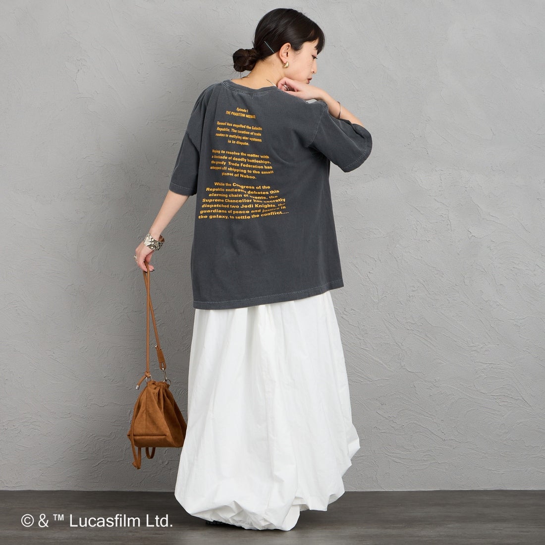 GOOD ROCK SPEED [グッドロックスピード] 別注 / STAR WARS / プリントTシャツ [INTN-072-JF] CHARCOAL &&モデル身長：150cm 着用サイズ：M&&