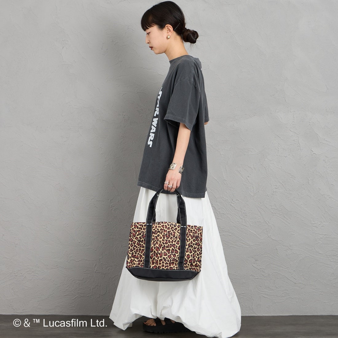 GOOD ROCK SPEED [グッドロックスピード] 別注 / STAR WARS / プリントTシャツ [INTN-073-JF] CHARCOAL &&モデル身長：150cm 着用サイズ：M&&